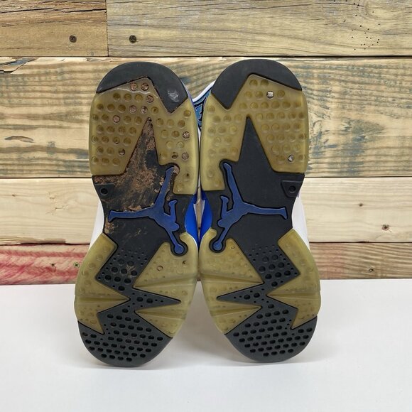 Nike Air Jordan 6 Retro Sports Casual Sneakers Men's Size 8 White Blue - Picture 11 of 12